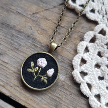 Load image into Gallery viewer, Tiny Embroidered White Rose Necklace
