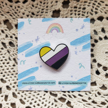 Load image into Gallery viewer, Non-binary Heart Enamel Pin
