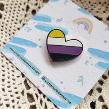 Load image into Gallery viewer, Non-binary Heart Enamel Pin
