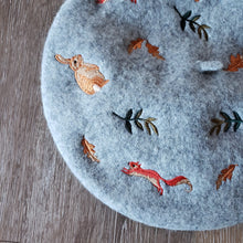 Load image into Gallery viewer, Embroidered Forest Critters Beret
