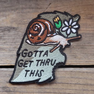 "Gotta Get Thru" Snail Iron-On Patch