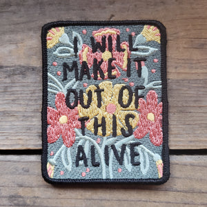 "Alive" Floral Iron-On Patch