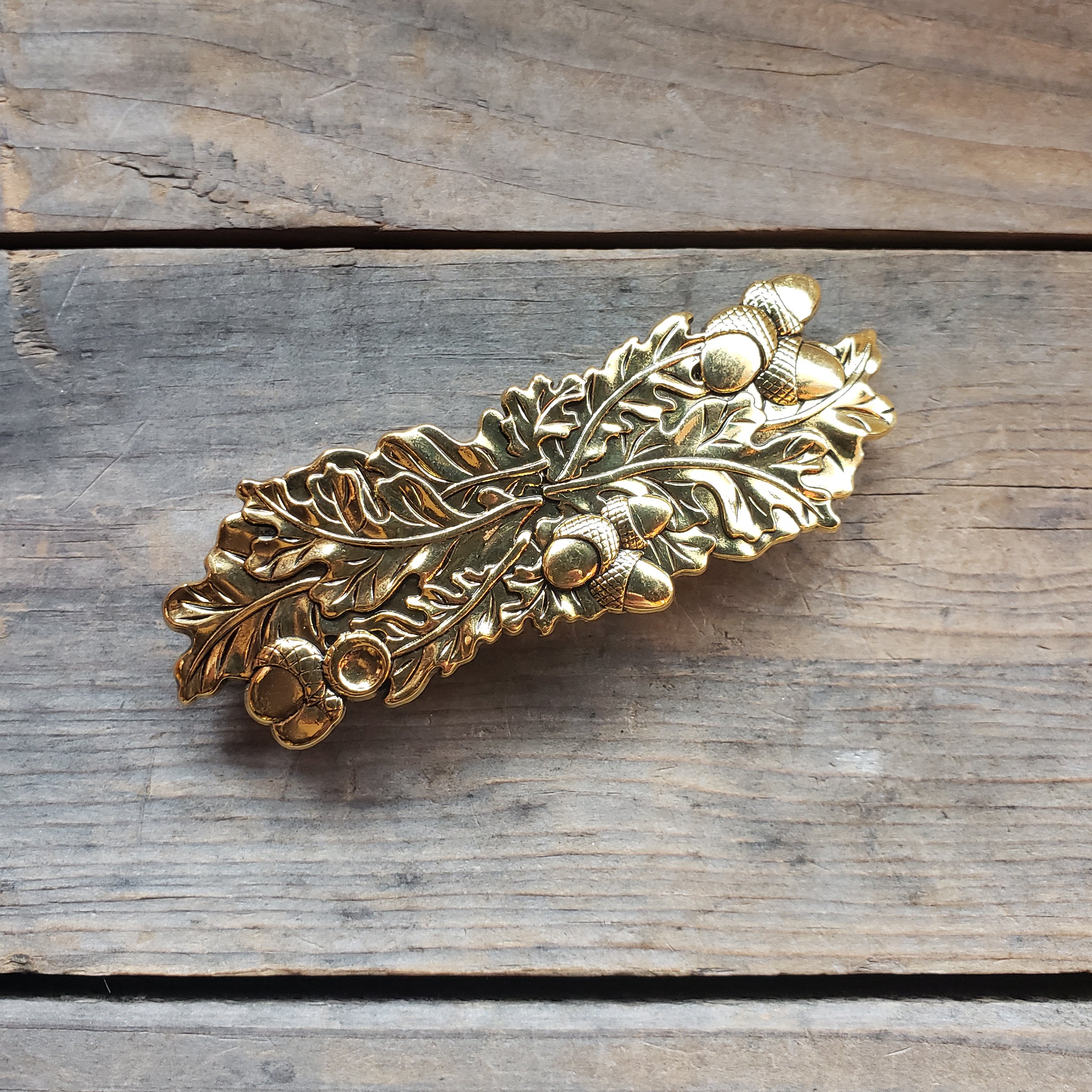 Oak & Acorn Barrette Hairclip