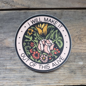 "I Will Make It" Floral Vinyl Sticker
