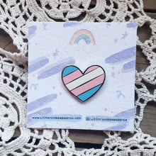Load image into Gallery viewer, Trans Heart Enamel Pin
