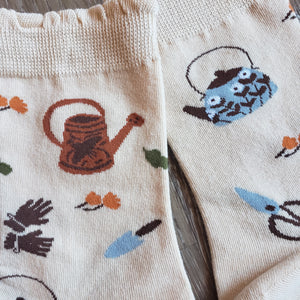 Tea Gardening Pattern Socks