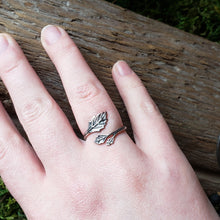 Load image into Gallery viewer, Sterling Silver Adjustable Leaf Ring
