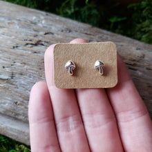 Load image into Gallery viewer, Tiny Sterling Silver Mushroom Studs
