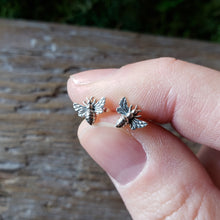 Load image into Gallery viewer, Tiny Sterling Silver Bee Studs
