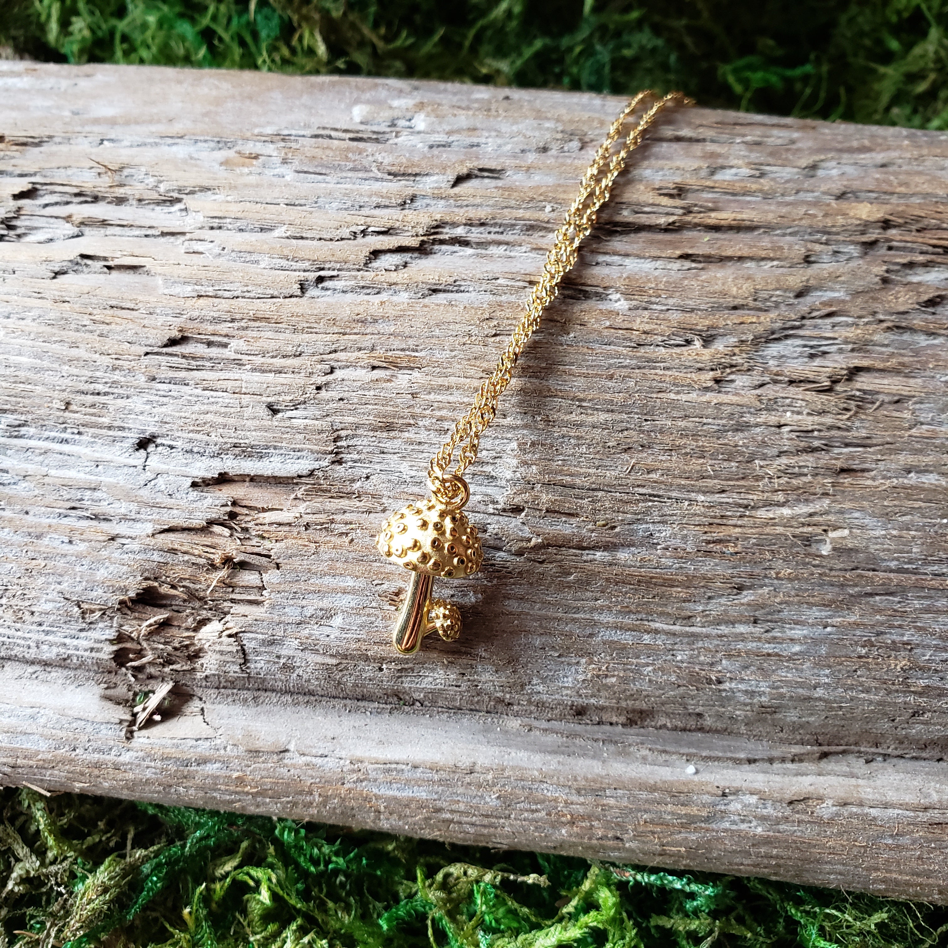 Gold Plated Mushroom Pendant