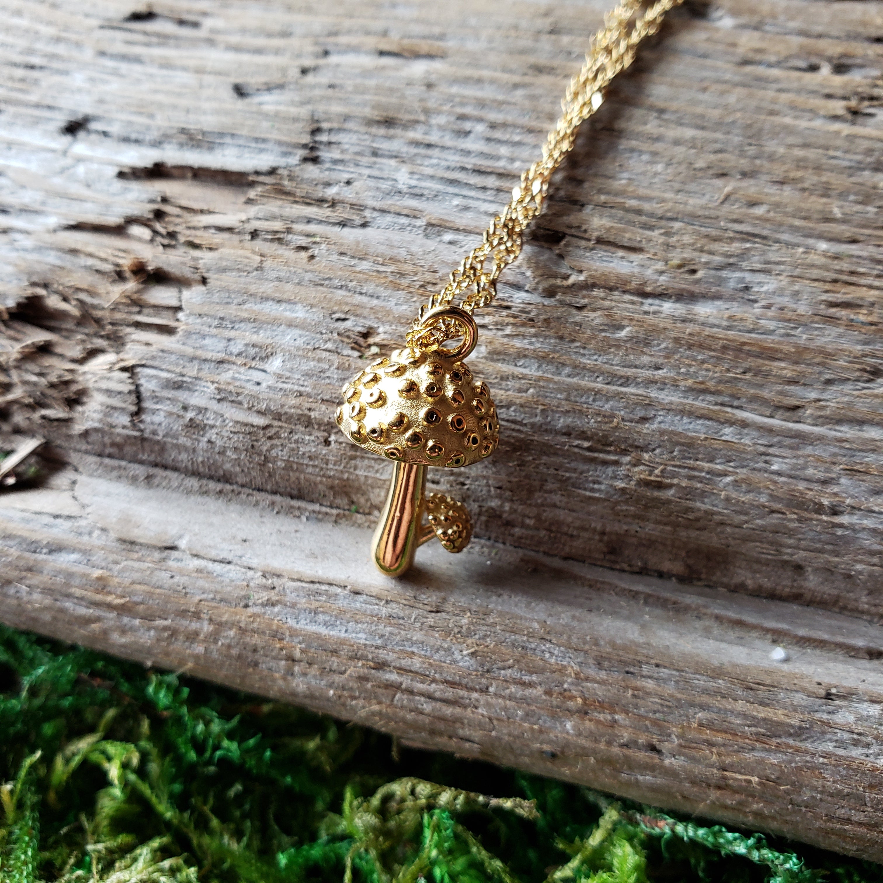 Gold Plated Mushroom Pendant