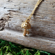 Load image into Gallery viewer, Gold Plated Mushroom Pendant
