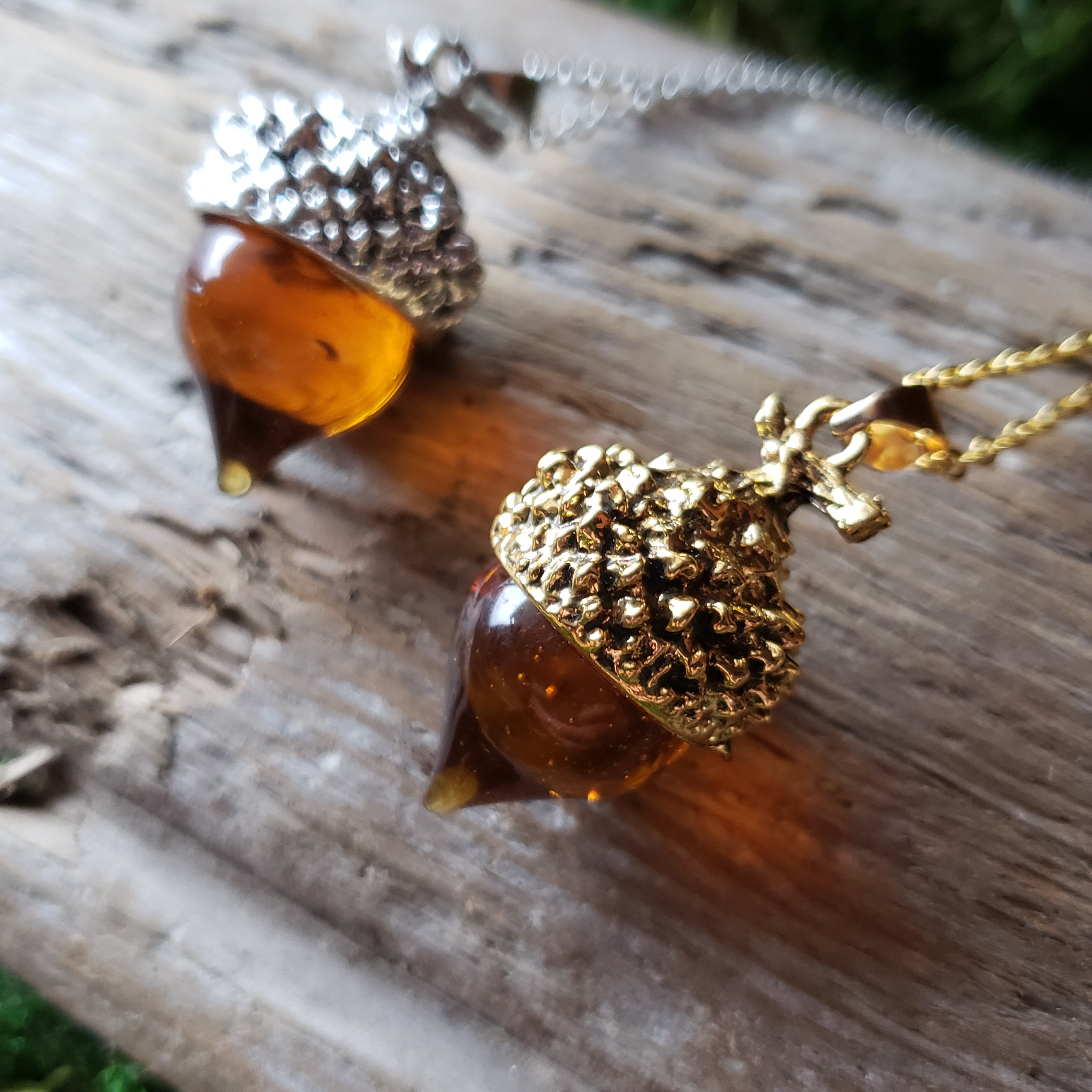 Glass Drop Acorn Pendant