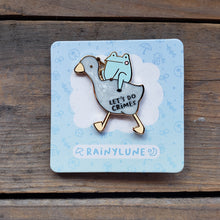 Load image into Gallery viewer, &quot;Do Crimes&quot; Frog and Goose Enamel Pin

