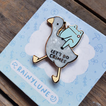 Load image into Gallery viewer, &quot;Do Crimes&quot; Frog and Goose Enamel Pin
