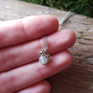Tiny Silver Mouse Necklace