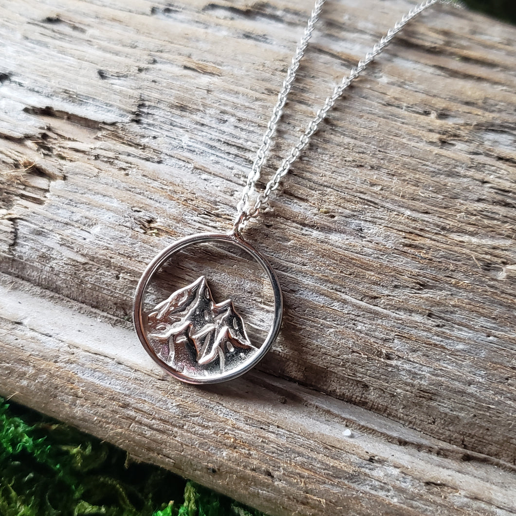 Sterling Silver Mountain Range Necklace