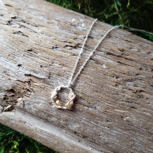 Sterling Silver Blossom Hoop Necklace