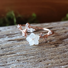 Load image into Gallery viewer, Adjustable Rose Gold Plated Blossom Ring
