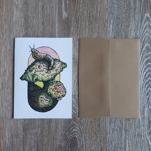 Slug on a Mushroom Greeting Card