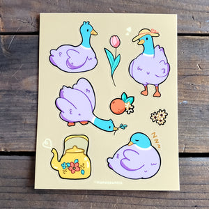 Pastel Duck Vinyl Sticker Sheet