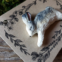 Load image into Gallery viewer, Handmade Woodland Rabbit Brooch
