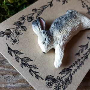 Handmade Woodland Rabbit Brooch