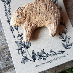 Handmade Woodland Bear Brooch