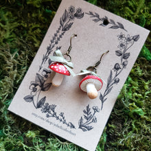 Load image into Gallery viewer, Handmade Mushroom Earrings
