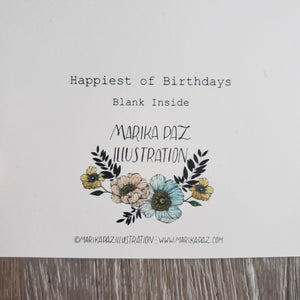 "Happiest of Birthdays" Greeting Card