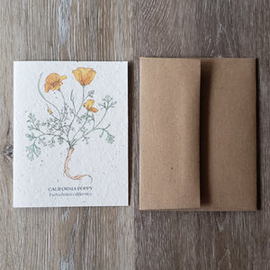 "California Poppy" Plantable Greeting Card
