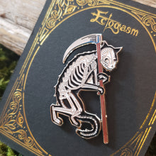 Load image into Gallery viewer, Grim Reaper Cat Enamel Pin
