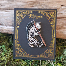 Load image into Gallery viewer, Grim Reaper Cat Enamel Pin
