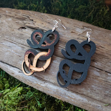 Load image into Gallery viewer, Coachwhip Snake Wooden Earrings
