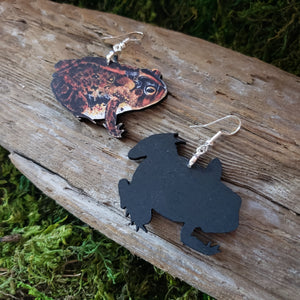 Southern Toad Wooden Earrings