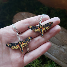 Load image into Gallery viewer, Deaths Head Moth Wooden Earrings
