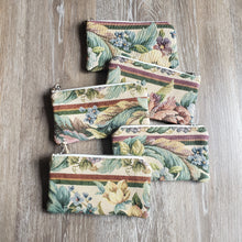 Load image into Gallery viewer, Upcycled Tapestry Floral Zipper Pouch
