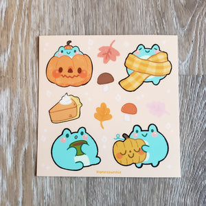 Autumn Frog Vinyl Sticker Sheet