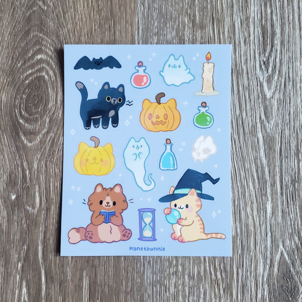 Spooky Cats Vinyl Sticker Sheet