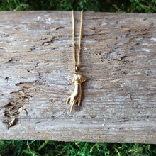 Load image into Gallery viewer, Dainty Brass Idle Hand Pendant
