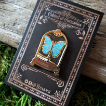 Load image into Gallery viewer, Morpho Butterfly Curio Jar Enamel Pin
