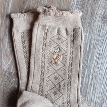 Load image into Gallery viewer, Embroidered Deer Socks
