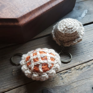 Crochet Pumpkin Pie Keychain