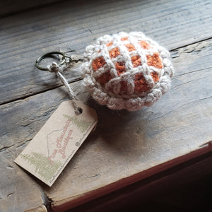 Crochet Pumpkin Pie Keychain