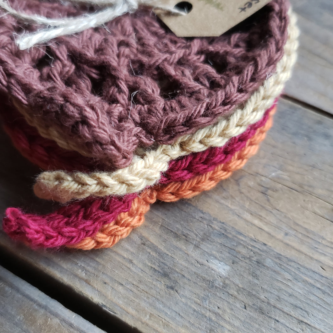 Handmade Crochet Leaf Coaster Set