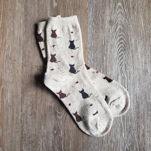Thick Cat Pattern Socks