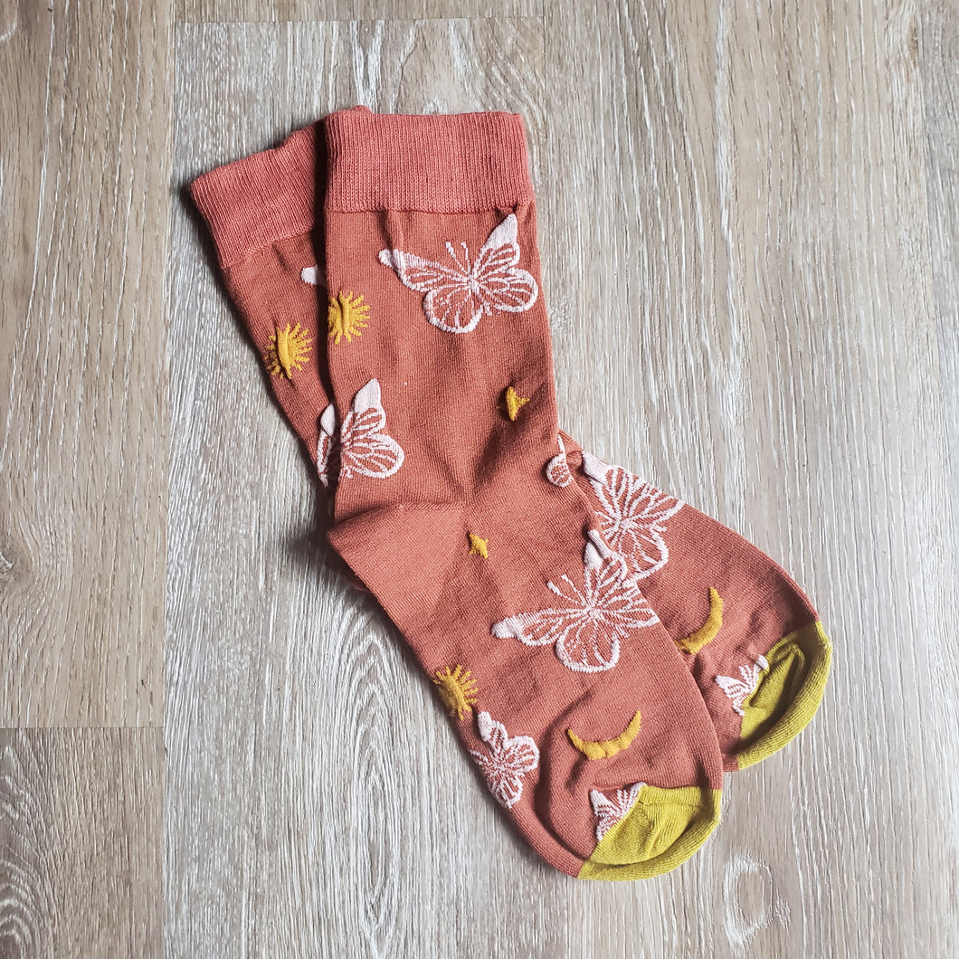 Butterfly and Star Pattern Socks