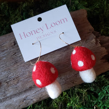 Load image into Gallery viewer, Hand Felted Mushroom Earrings
