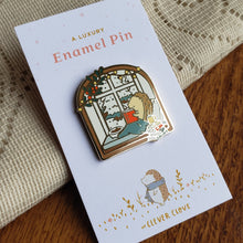 Load image into Gallery viewer, Winter Reading Nook Enamel Pin
