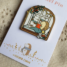 Load image into Gallery viewer, Winter Reading Nook Enamel Pin

